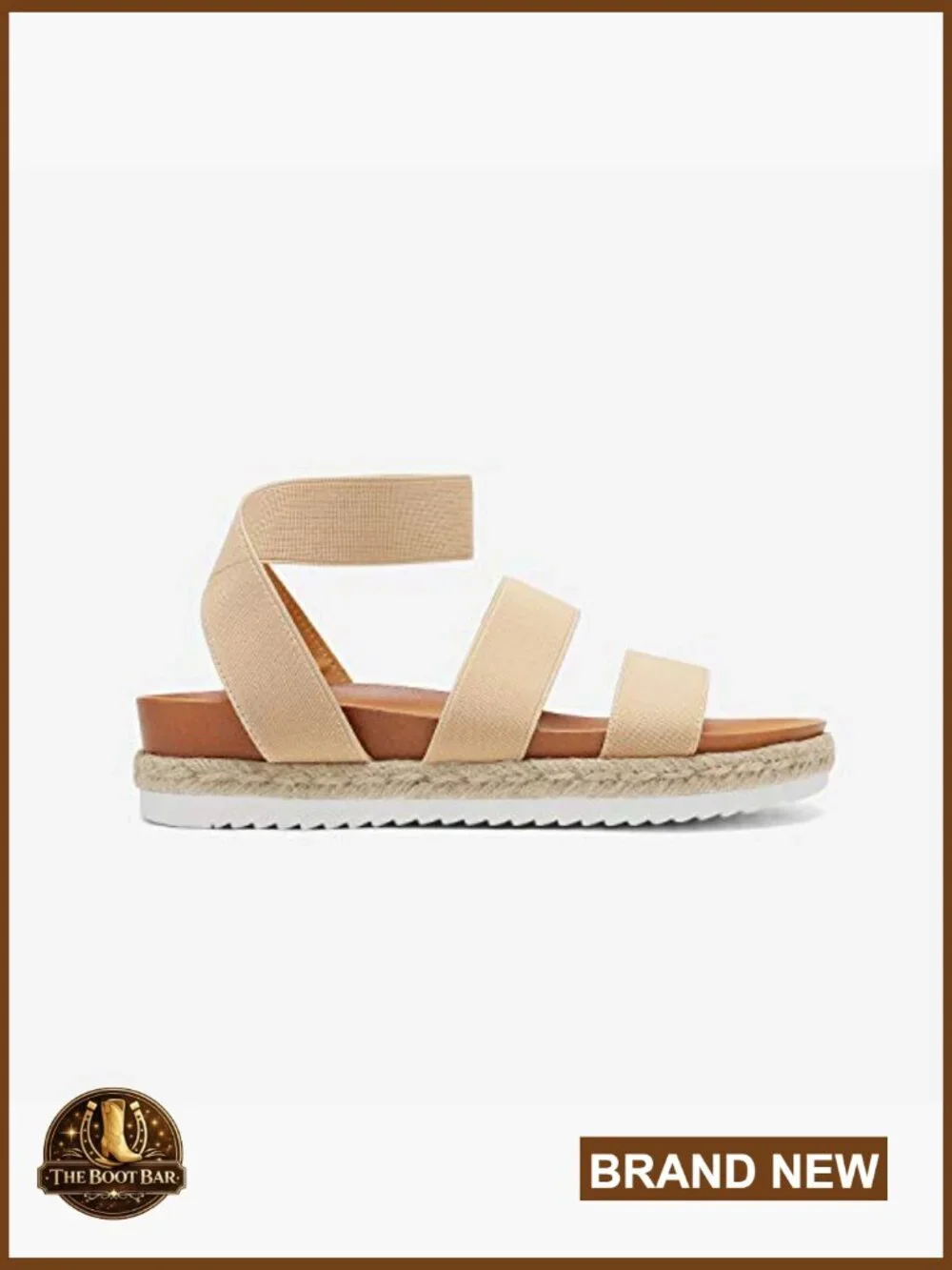 Open Toe Ankle Strap Espadrille Flatform Wedge Sandals, Slip-On Design
